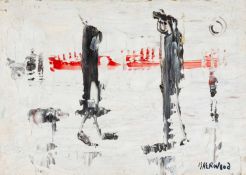 ‡ JAMES LAWRENCE ISHERWOOD (1917-1989) oil on board - 'Shawl, Cap, Rain and Wigan', signed, titled