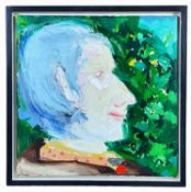 ‡ PHILIP SUTTON (b. 1928) oil on canvas - entitled verso 'Francis Hewlitt', signed and dated verso