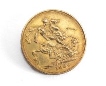 VICTORIAN GOLD SOVEREIGN, 1880, young head, 8.0gms Provenance: private collection Ceredigion