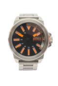 HUGO BOSS STAINLESS STEEL BRACELET WATCH, New York, HB211.1.142627, 6 267 410, black dial with
