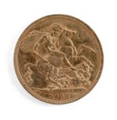 GEORGE V GOLD SOVEREIGN, 1912, 8.0gms Provenance: deceased estate Ceredigion Comments: surface