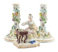 CONTINENTAL PORCLEAIN, comprising Vienna allegorical senses figure of 'Taste', as a seated woman