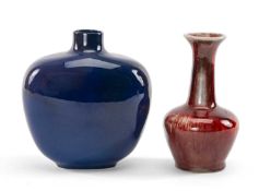 TWO 20TH CENTURY CERAMIC VASES, comprising Royal Doulton Titanian ware vase, circa 1920, Cobridge