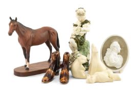 ASSORTED CERAMICS comprising 3x Coalport polar bears, 'Lazy Days', 'Stargazer' and 'Curious',