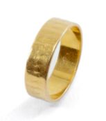 22CT GOLD WEDDING BAND, ring size O 1/2, 6.0gms, in vintage red ring box Provenance: deceased estate