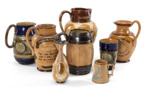 DOULTON COMMEMORATIVE WARES comprising Albert Medal Society of Arts 1885 vase, Doulton Lambeth