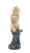 ROYAL DOULTON STONEWARE FIGURE OF A BOY, by Leslie Harradine, model H48, designed c. 1914,