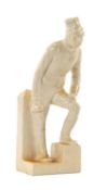 RARE DOULTON LAMBETH STONEWARE FIGURE OF SAM WELLER, white glaze, designed by Leslie Harradine, H