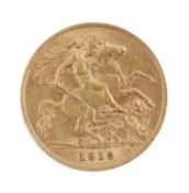 GEORGE V GOLD HALF SOVEREIGN, 1912, 3.9gms Provenance: deceased estate Ceredigion Comments: