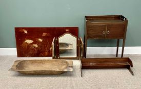 OCCASIONAL FURNITURE ITEMS including a mahogany night cabinet, 85cms H, 68cms W, 32cms D, folding