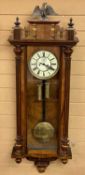 WALNUT CASED VIENNA WALL CLOCK, late 19th Century, cream dial with subsidiary seconds dial and black