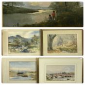 H E PAYNE watercolours, two - the Boat Pool, Rhosneigr, signed and dated June 21, 1910 lower