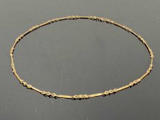 VINTAGE 9CT GOLD FETTER LINK NECKLACE, 48.5cms L (open), 7.3g