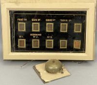 SERVANTS BELL INDICATOR BOX, early 19th Century, in painted wooden case, 29 x 44cms with a