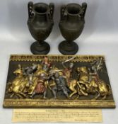 MARCUS DESIGNS COMPOSITE RECTANGULAR RELIEF PLAQUE, the Battle of Evesham 4 August 1265, Prince