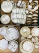 GRAINGER & CO. WORCESTER TEA SERVICE, white with green patterned and gilded border, approx. 35