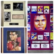 JAKE LA MOTTA framed set of prints - including hand signed cheque and 3 x black and white