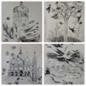 ANTON LEHMDEN 4 x limited edition etchings - Vienna Fantastic Realism School, comprising (53/200)