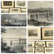 BRITISH TOPGRAPHICAL SCHOOL hand coloured engravings x 12, 19th Century - mainly Anglesey or Menai