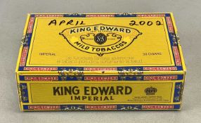 KING EDWARD VII IMPERIAL 50 CIGARS, sealed box, April 2002 handwritten on cellophane
