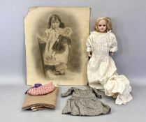 ARMAND MARSEILLE BISQUE HEAD DOLL, marked AM3702/0DEP, modelled with sleeping brown eyes, open mouth