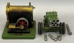 ASTRA 6-BARRELLED ROCKET GUN with rubber wheels, registered no. 854596, in cardboard box with