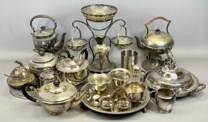 GEORGIAN CIRCULAR LONDON SILVER OPEN SALTS, a pair on hoof feet, indistinct date & makers marks,