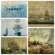 AMERICAN SCHOOL colour lithograph - 'Off on a Cruise', copyrighted 1879, 46.5 x 59cms, Lieutenant