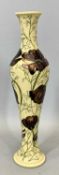 MOORCROFT CONTEMPORARY SLENDER VASE 'CHOCOLATE COSMOS' PATTERN, impressed marks and dated 2013,