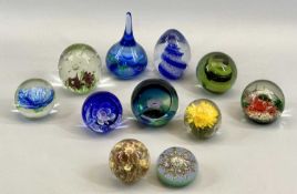 BOHEMIA- CAITHNESS- HAFOD GRANGE & OTHERS, COLLECTION OF 11 GLASS PAPERWEIGHTS
