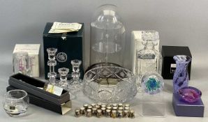 MIXED COLLECTION OF GLASSWARE, SOME BOXED, including John Rocha for Waterford candle holder,