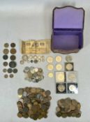 MIXED BRITISH & WORLD COINAGE, to include 11 x pieces of George III, George IV and Victoria silver