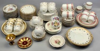 GERMAN PORCELAIN RIBBON PLATES TRANSFER FLORAL DECORATION, SET OF 12, 16cms diam., Victorian tea