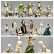 FRANCESCA ART CHINA STAFFORDSHIRE x 19 FIGURINES, Royal Doulton 'Classique' figurine 'Lucinda