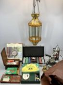 SET OF POKER CHIPS, CARDS, DICE & ACCESSORIES IN ALUMINIUM CASE, boxed double sided York station