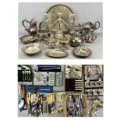 EPNS TABLEWARE & CUTLERY, A GOOD MIXED QUANTITY WITHIN 2 BOXES, to include 60+ pieces of Kings