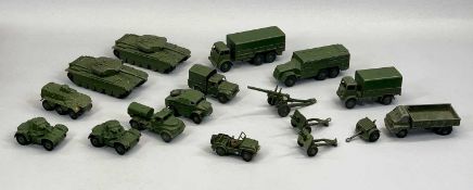DINKY TOYS & DINKY SUPERTOYS DIECAST MILITARY VEHICLES, A QUANTITY, 2 x 651 Centurian Tanks, 677
