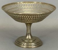 SILVER COMPORT BIRMINGHAM 1911, ELKINGTON & CO. LTD, having a diamond and ring pattern pierced upper