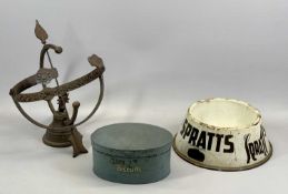 SPRATTS ADVERTISING ENAMEL DOG BOWL, early 20th Century, black lettering on white, 27cms diam.,