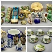 MIXED ASSORTMENT OF CERAMICS including an Adams blue and white jasperware three-piece tea service