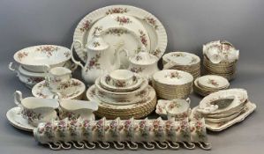 ROYAL ALBERT 'MOSS ROSE' PATTERN TEA SERVICE, including teapot and hot water pot, approx. 64 pieces