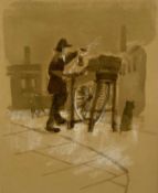 HAROLD RILEY mixed media - Wakefield Sharpener, 28 x 22cms Provenance: private collection - see