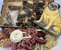 VARIOUS FURNITURE KNOBS & OTHER FITTINGS, 19th Century steel sugar nips 21cms L, various