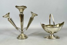 VICTORIAN & LATER SILVER TABLE ITEMS x 2, to include a helmet shaped sugar basket, London 1897,