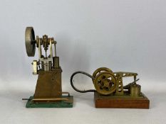 HAND BUILT SCALE MODEL LIVE STEAM BEAM ENGINE, 14cms H, and a hand built scale model live steam pump