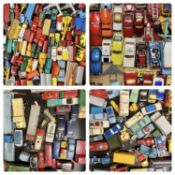 DINKY, CORGI, MATCHBOX ETC DIECAST SCALE MODEL VEHICLES, mainly without boxes, a large quantity