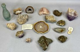 VARIOUS FOSSILS & QUARTZ SAMPLES, including agate ETC