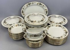 ROYAL DOULTON 'LARCHMONT' PATTERN DINNER SERVICE, including 3 x circular lidded tureens and sauce