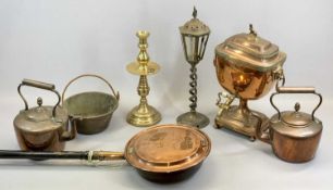 REGENCY COPPER SAMOVAR, with lion mask ring handles, the cover with sphinx finial, with brass tap,