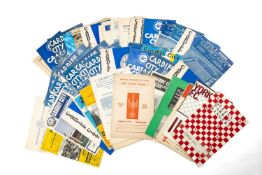 THE FOOTBALL CLUB HOUSE: APPROX. 58 CARDIFF CITY FC MATCH PROGRAMMES 48 x home-matches and ten